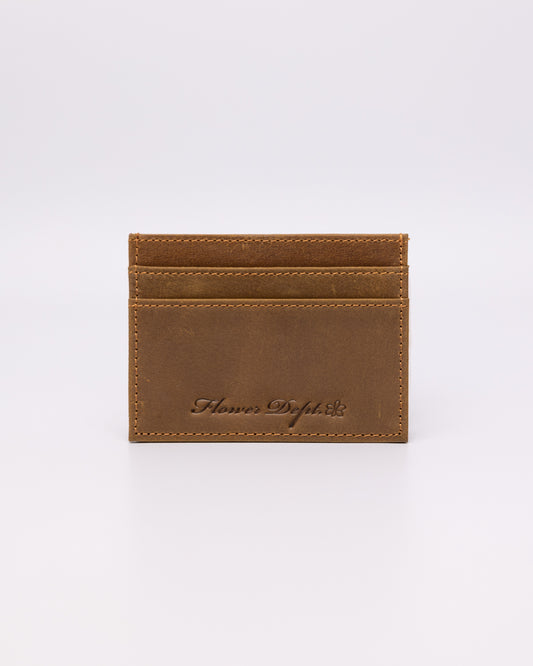 Leather Card Holder - Saddle Brown